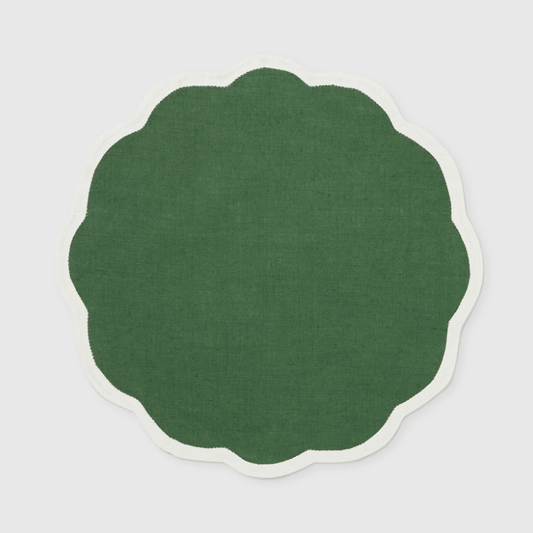 TABLE COLLECTIV. VALENTINA PLACEMAT: EMERALD GREEN/ OYSTER