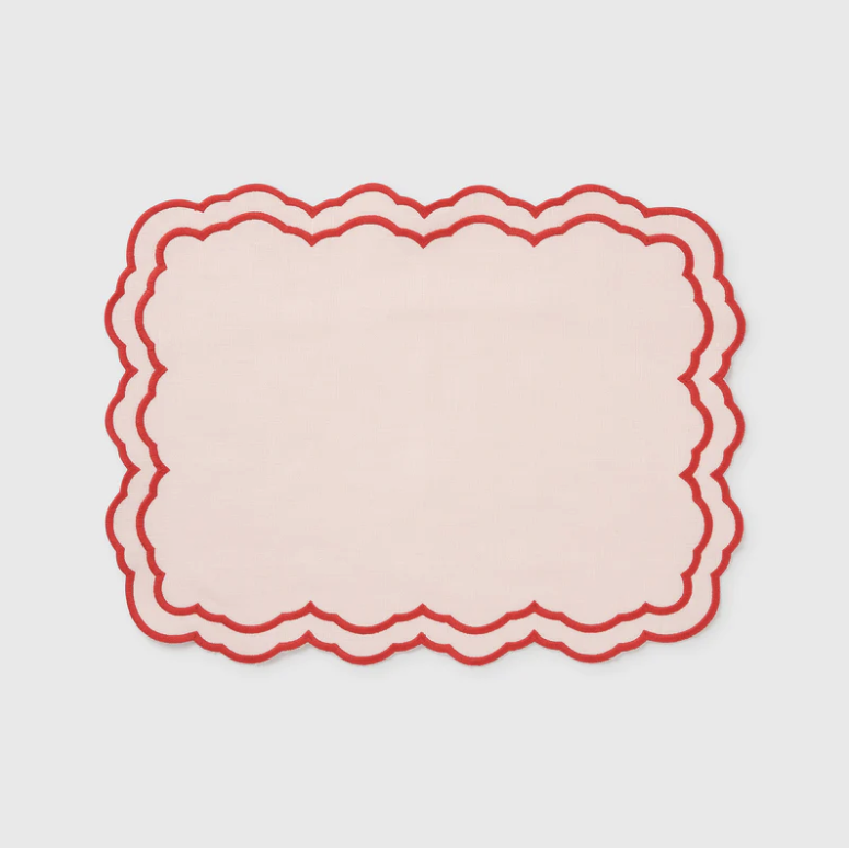 TABLE COLLECTIV. CHLOE PLACEMAT: BLUSH/SCARLET RED